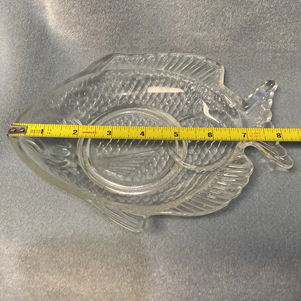 2-Glass Fish Appetizer Plate 1950's Brazil (Set of two)